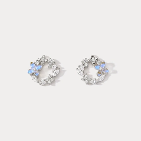 Refined Charm Flower Silver Earrings