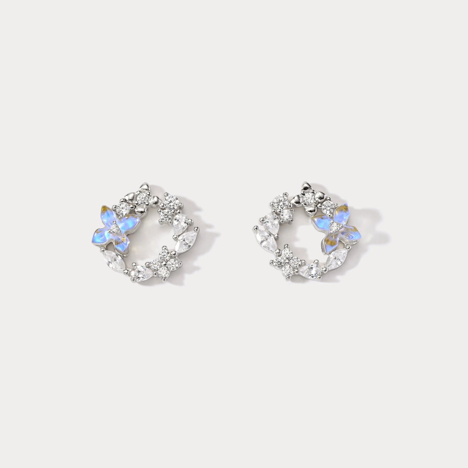 Flower Silver Earrings Statement Adornment