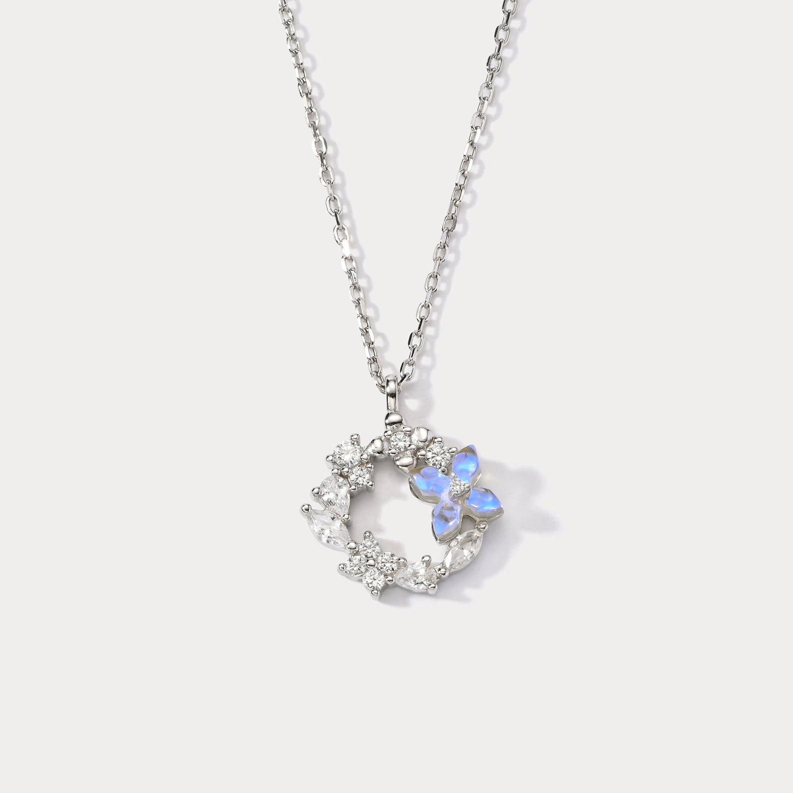 Flower Silver Necklace Bold Jewelry Shine