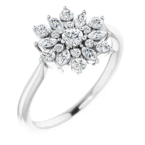 14K White 1/2 CTW Diamond Vintage-Inspired Ring Secure Craft