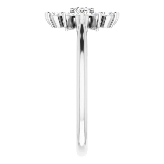 14K White 1/2 CTW Diamond Vintage-Inspired Ring Stylish Complement Simple Bauble