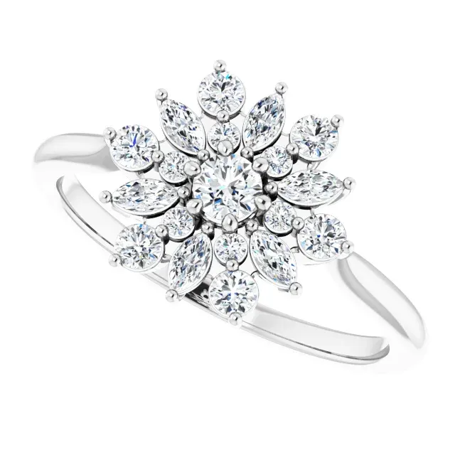 Compact Fit Modern Creation 14K White 1/2 CTW Diamond Vintage-Inspired Ring