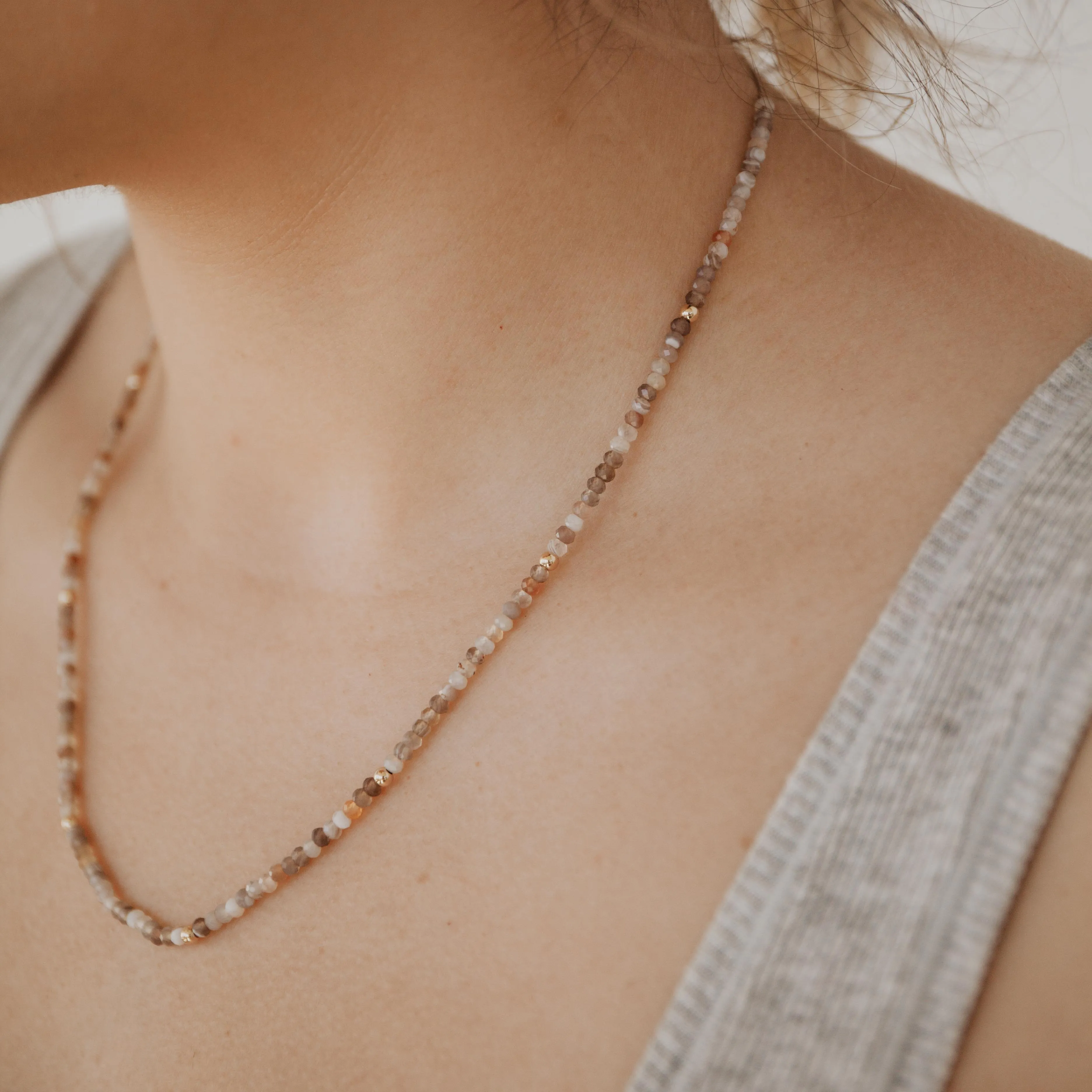 Modern Vibe Wedding Day Banded Agate Beaded Necklace