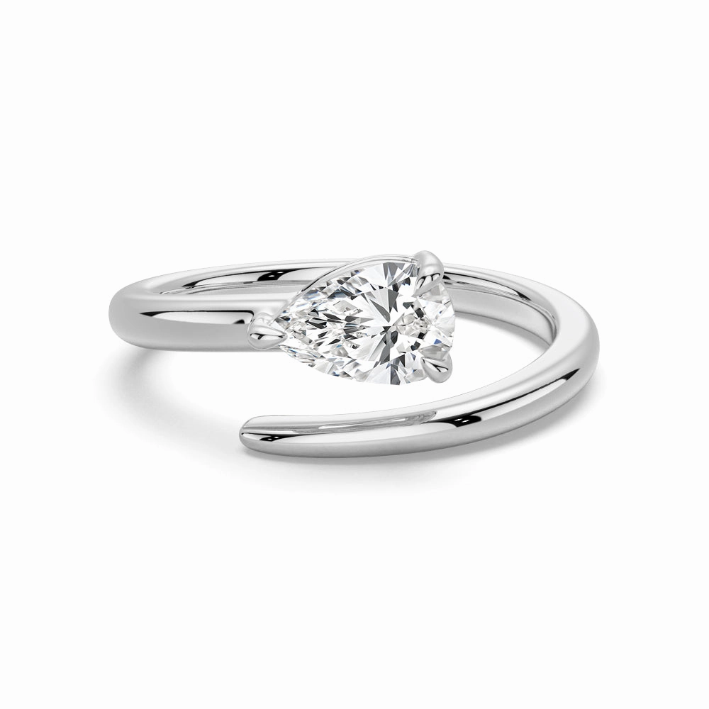 Opulent Touch Refined Classic Pear Shaped Lab Grown Diamond Promise Ring