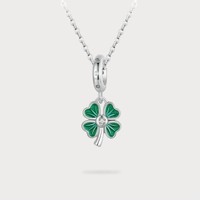 Soft Texture Four Leaf Clover Pendant Necklace