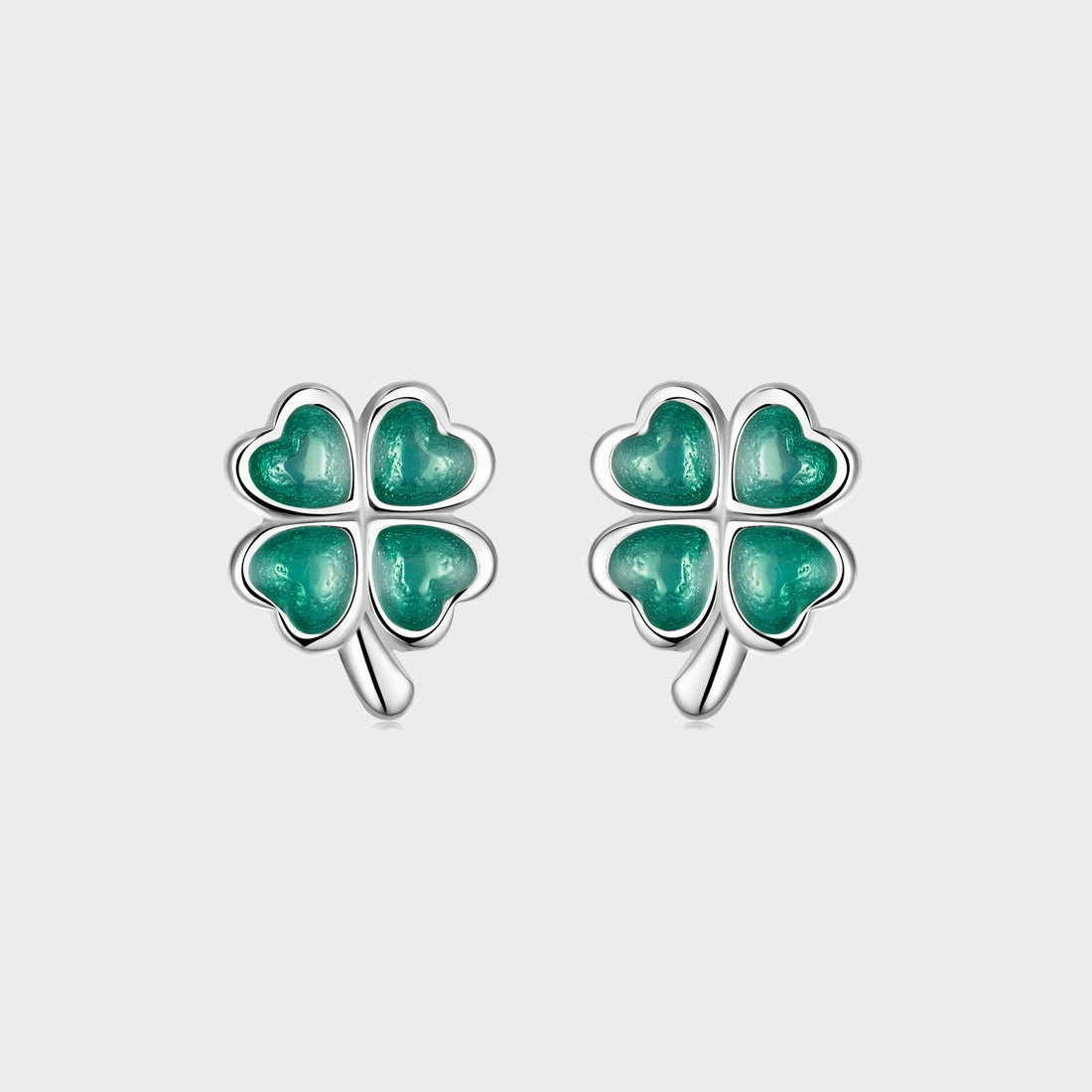 Four Leaf Clover Stud Earrings Beautiful Choice Evening Embellishment
