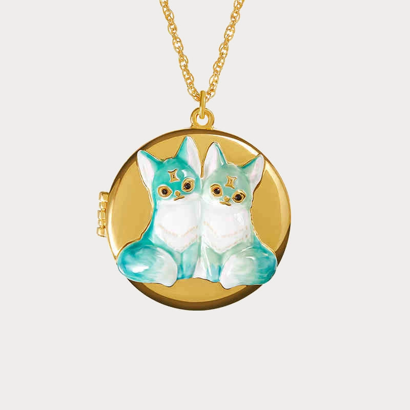 Vintage Inspired Adornment Machine Made Adornment Fox Constellation Locket Necklace