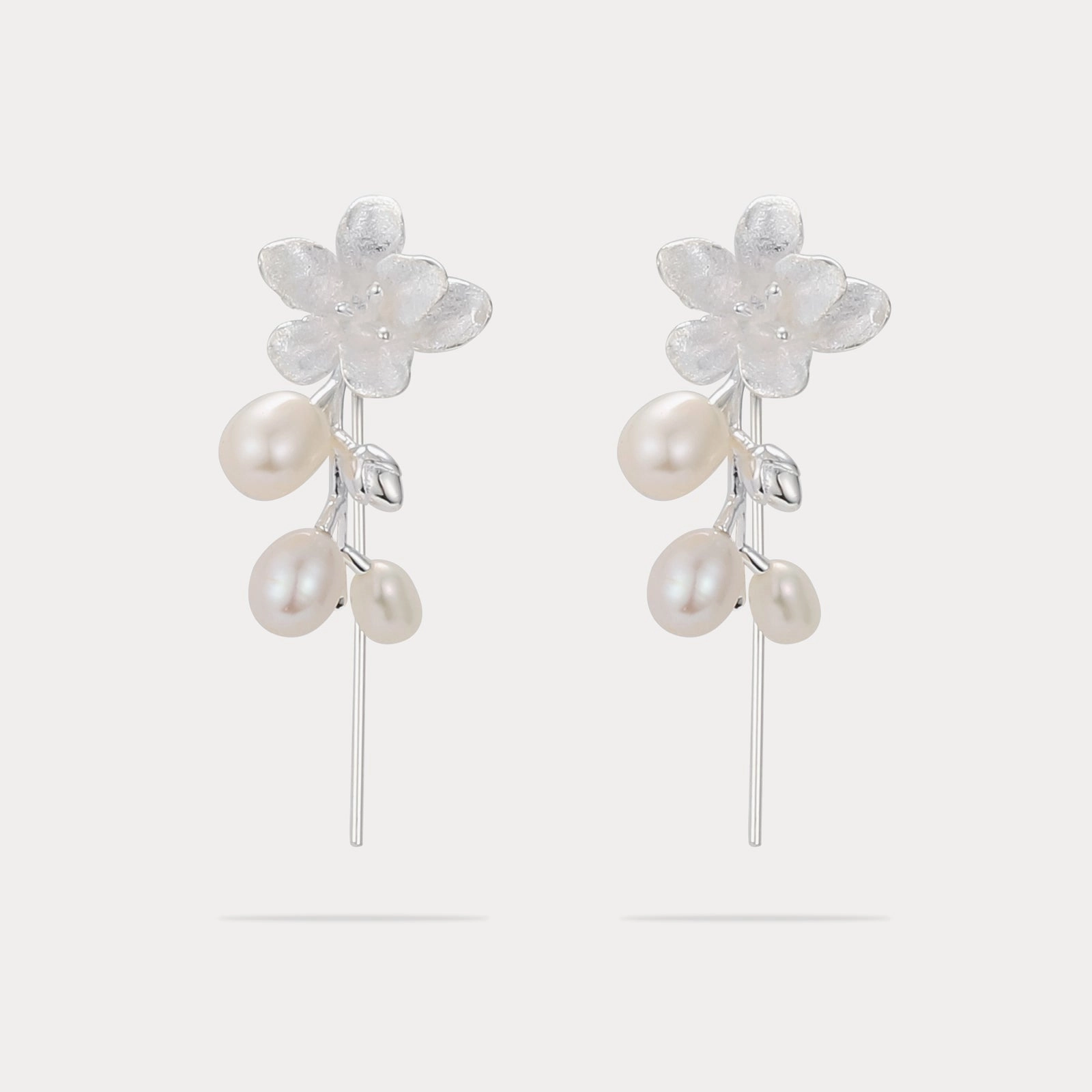 Festive Touch Muted Elegance Freesia Pearl Earrings