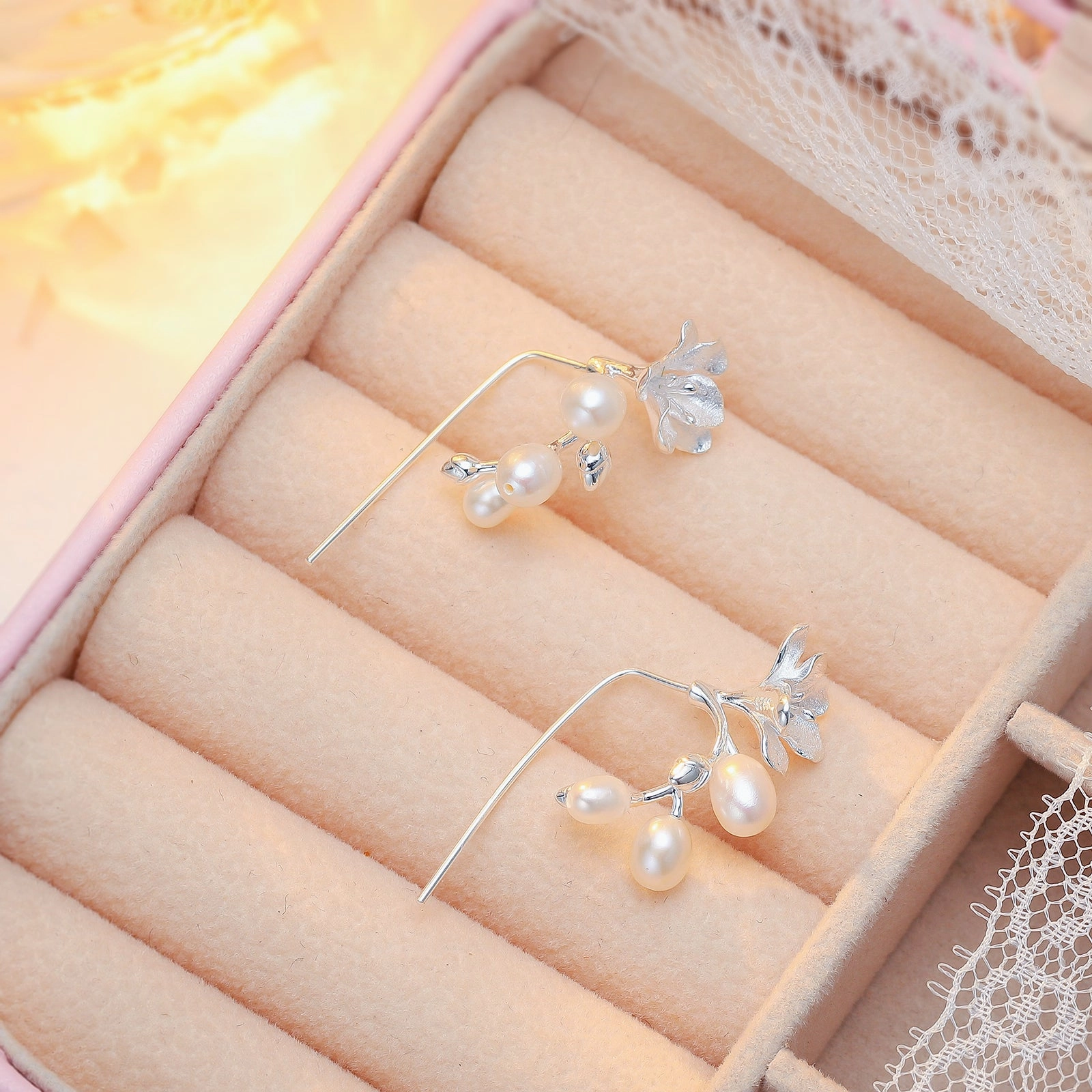 Secure Style Freesia Pearl Earrings