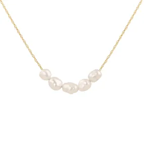 5 Tiny South Sea Keshi Pearl Necklace - 14k Gold Shine And Style Creative Detail
