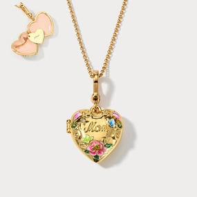 Handmade Art Mom Heart Locket Necklace