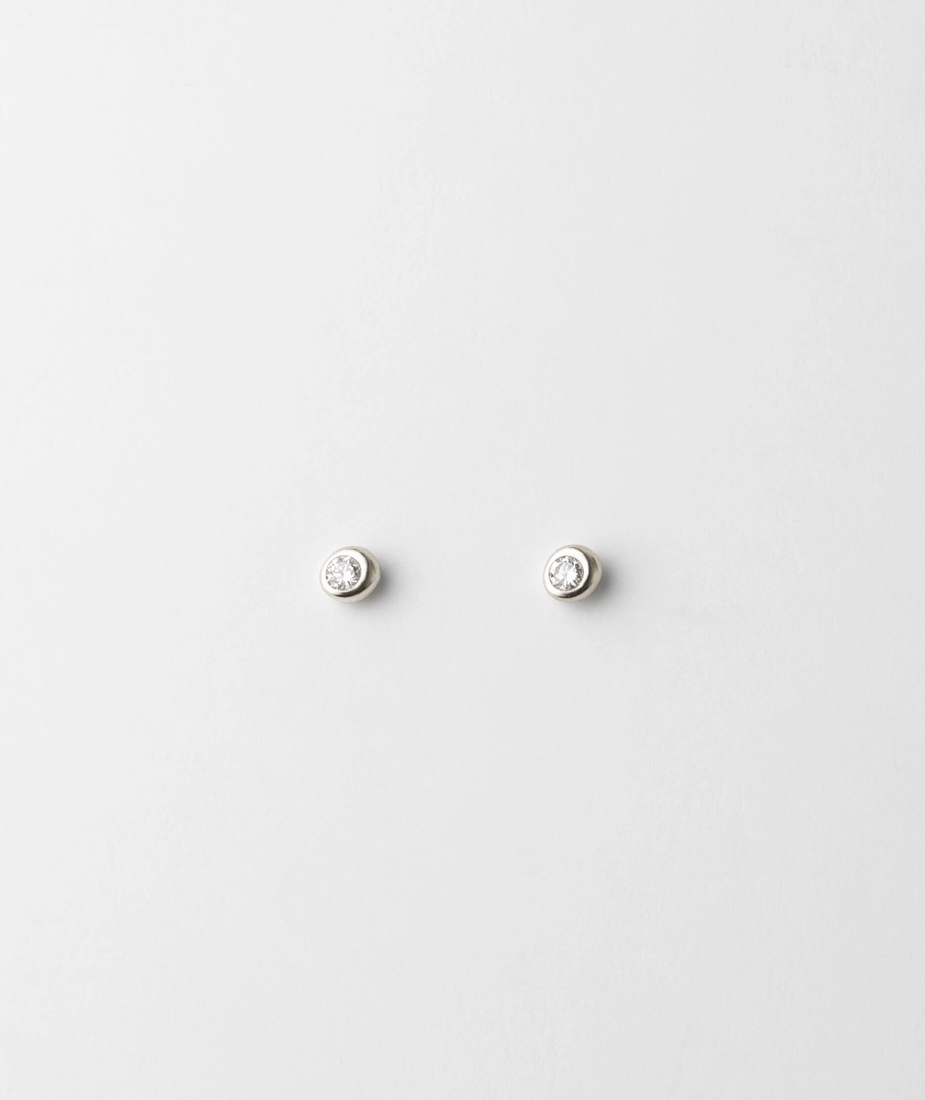 Gaia White Sapphire Solitaire Studs Petite Glam