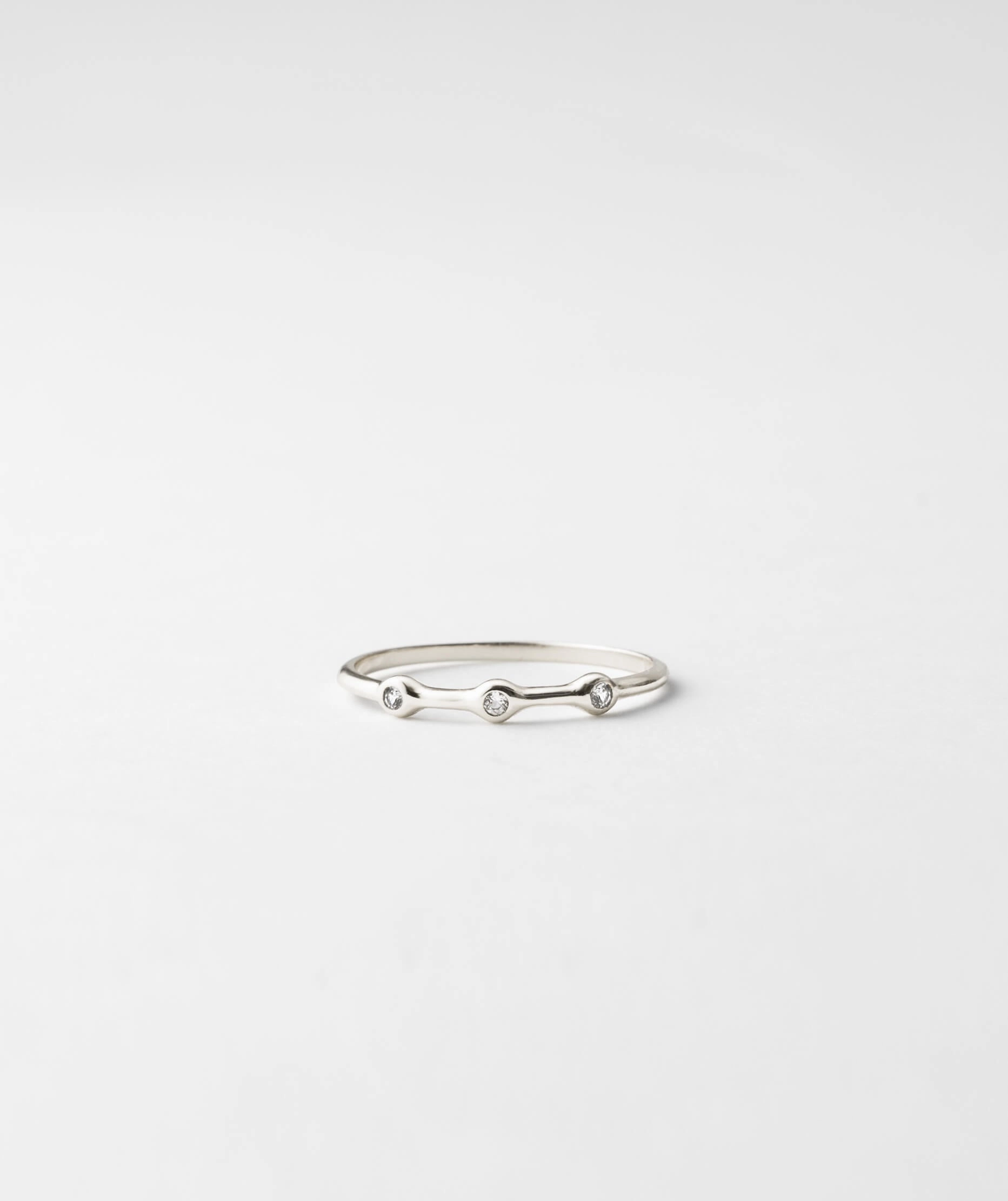 Gaia White Sapphire Trilogy Ring Pretty Pair Everyday Sparkle