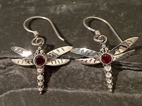 Exquisite Feature Lightweight accessory Garnet, .925 Dragonfly Earrings