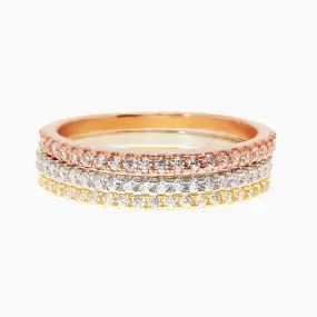 Gems Stackable Eternity Set Rings Fashion Accessories