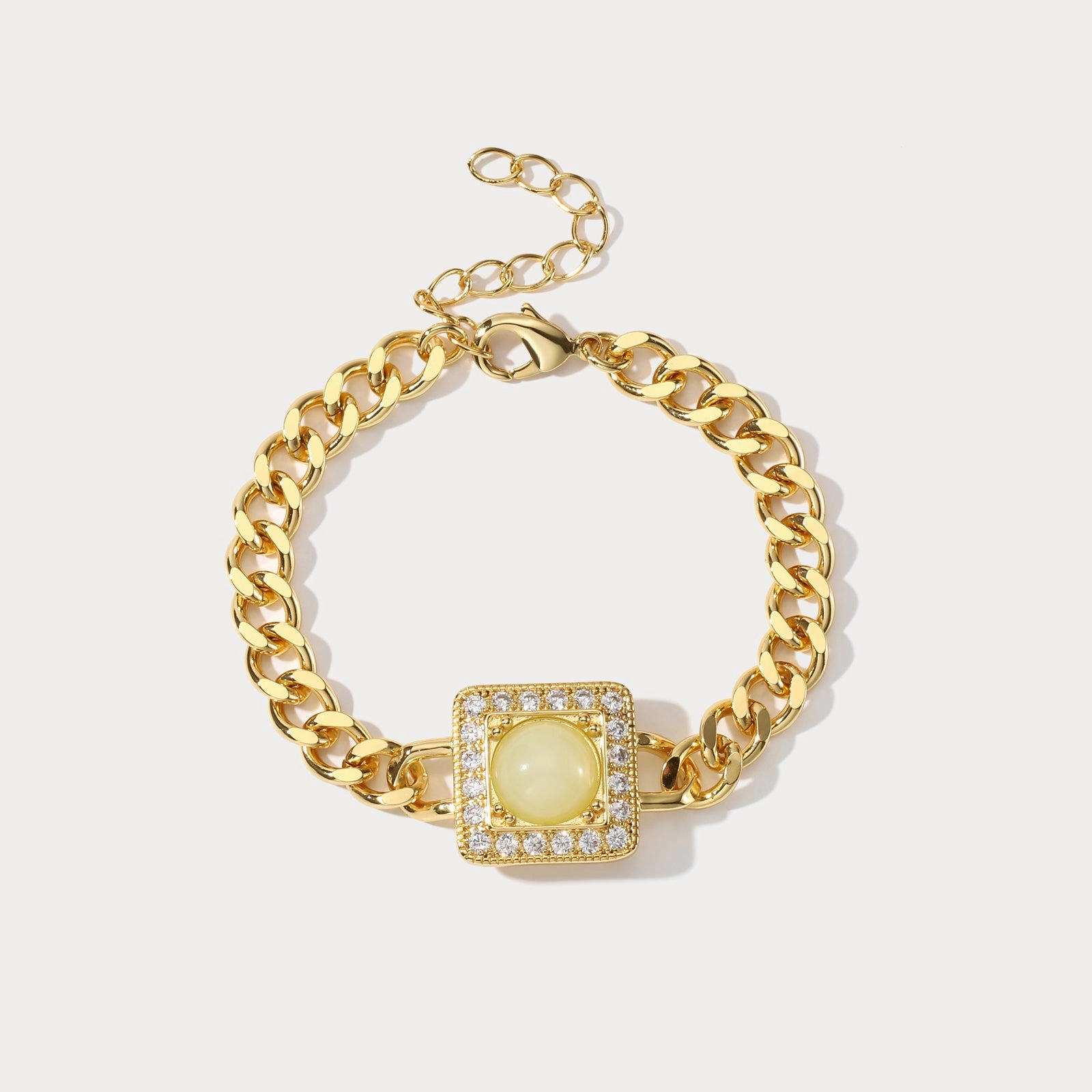Flexible Detail Gemstone Chain Bracelet