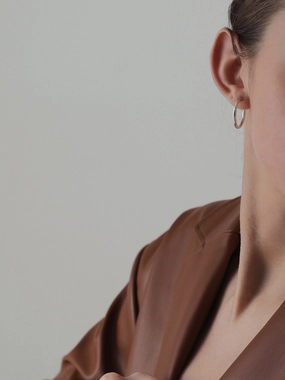 Sparkling finish Geneve Silver Hoop Earring 20mm in S925