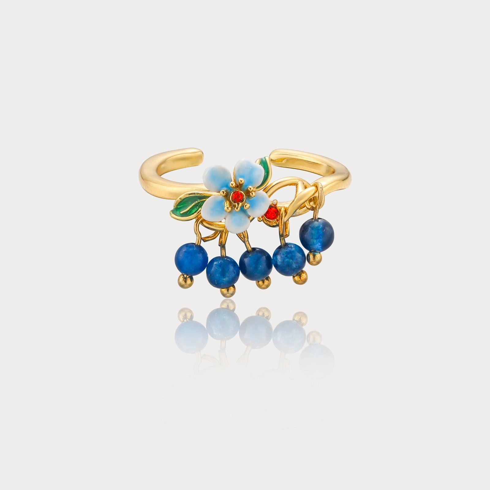 Fashionable Piece Bold Detailing Blueberry Flower Ring