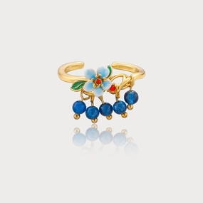 Fashionable Piece Bold Detailing Blueberry Flower Ring