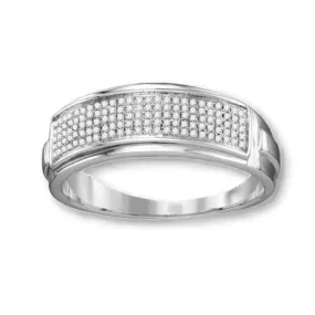 Genuine Diamond Band Ring Micro Pave Mens Womens Dazzling Effect Dazzling Accent