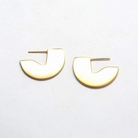 Geometric Mini Semi-Circle Stud Earrings Stylish Addition