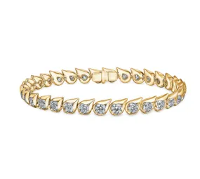Storybook Style Limited Stock Hearts On Fire LU Droplet Tennis Diamond Bracelet in 18K Yellow Gold (6.68ctw)