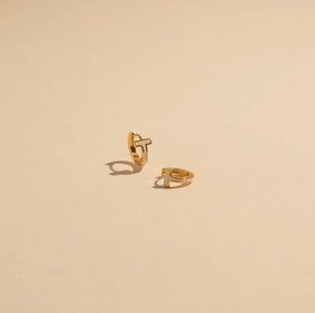 White Enamel Gold Hoops T-Wrap and Clover 18K Gold Glam fit Vibrant Jewelry Design