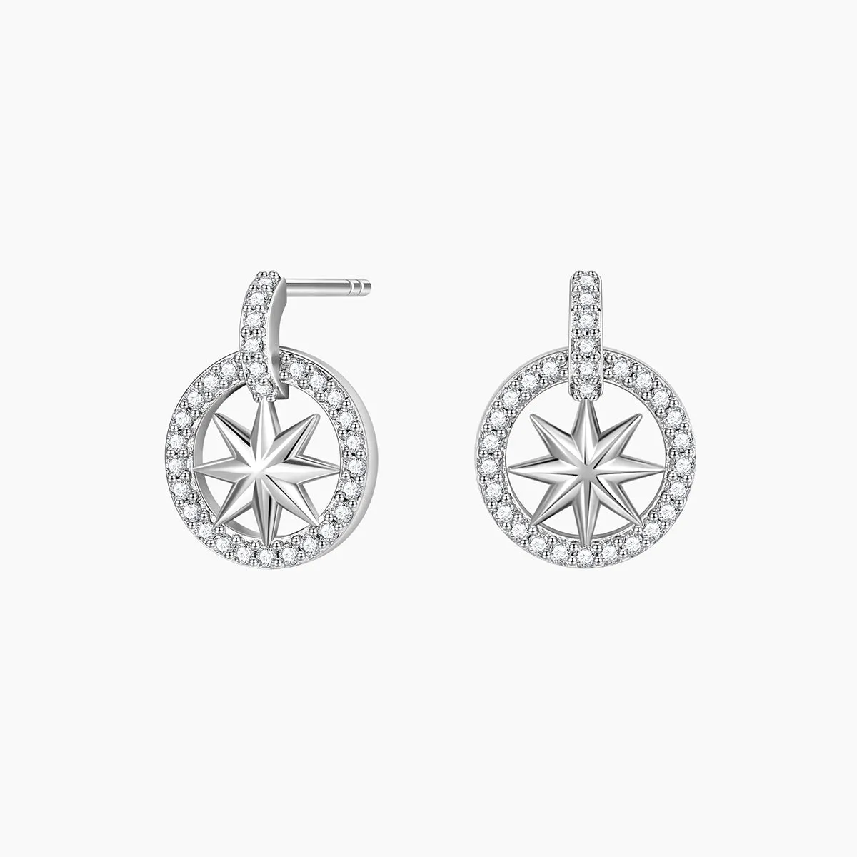 feminine grace Wedding Look Round Charm Star Earring Studs For Women