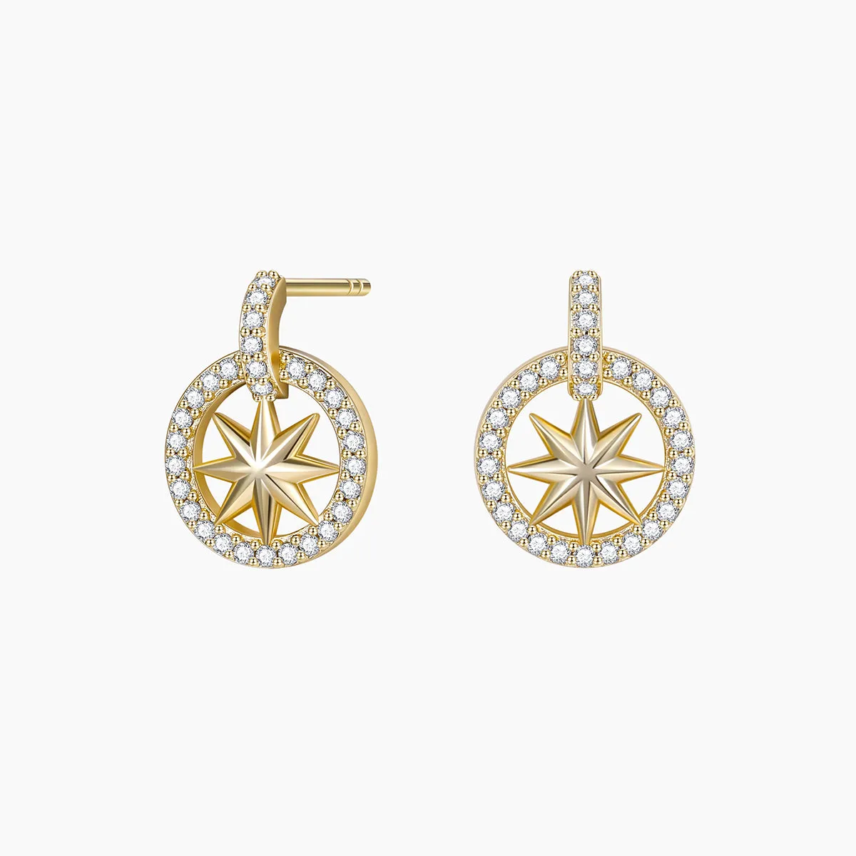 True Elegance Floral Mood Round Charm Star Earring Studs For Women