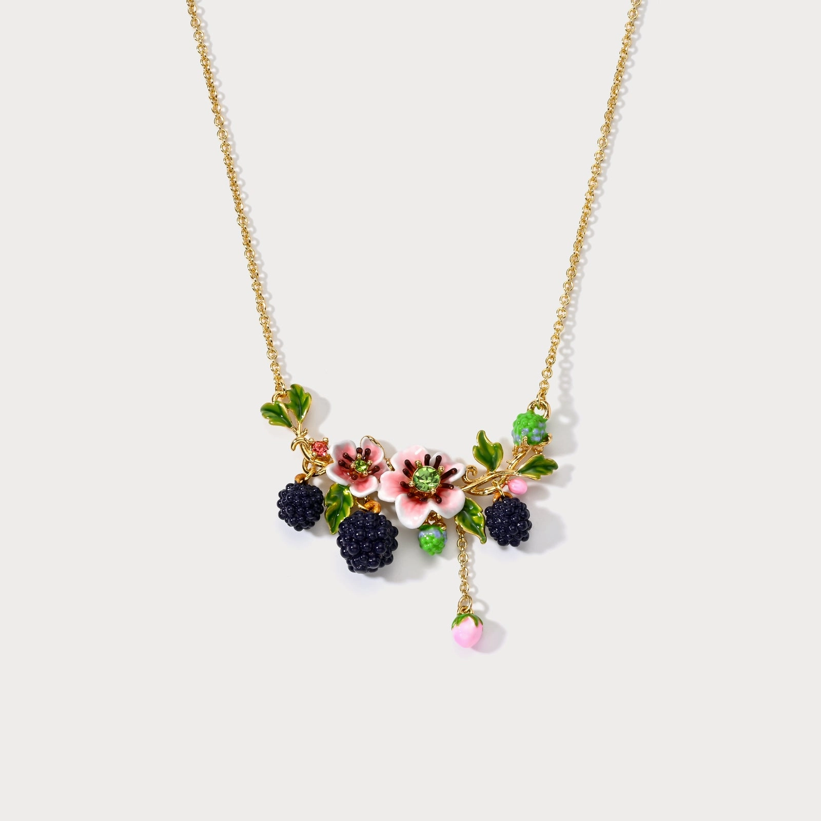 Celebratory Piece Blackberry Flower Necklace