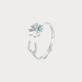 Timeless Design Daily Outfit Clover Horseshoe Ring