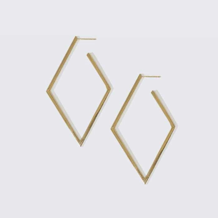 Expressive Accent Dainty Spark Gold Diamond Hoop Earrings
