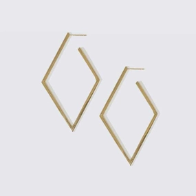 Classic Feature Gold Diamond Hoop Earrings