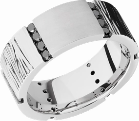 Cobalt chrome 8.5mm flat band with 24, .04ct channel-set black diamonds Vibrant Piece Radiant Accessories
