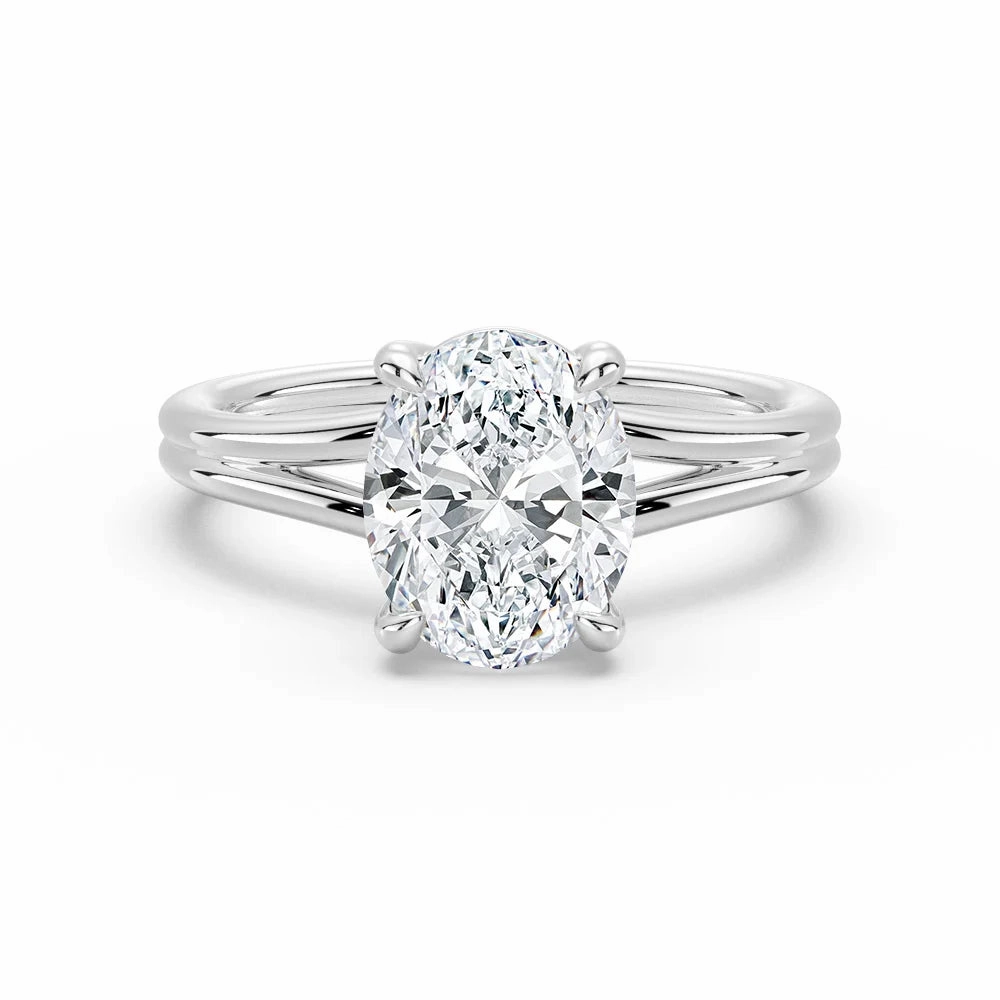 Weekend Ready Classic Oval Solitaire Engagement Ring with Split Shank