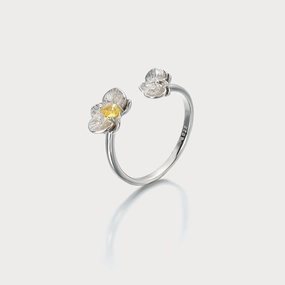 Shining Look Lux Appeal Silver Phalaenopsis ring