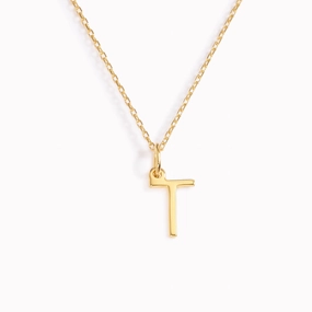 T Necklace / Gold Initial Necklace Contemporary Feature Glam Choice