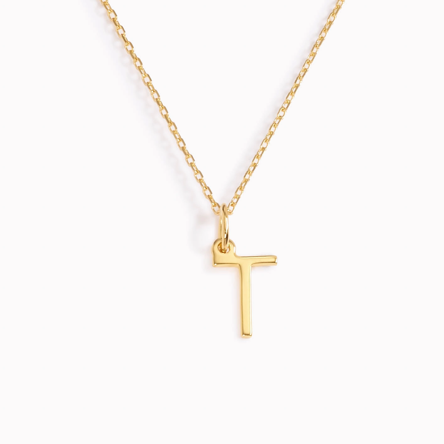T Necklace / Gold Initial Necklace Contemporary Feature Glam Choice