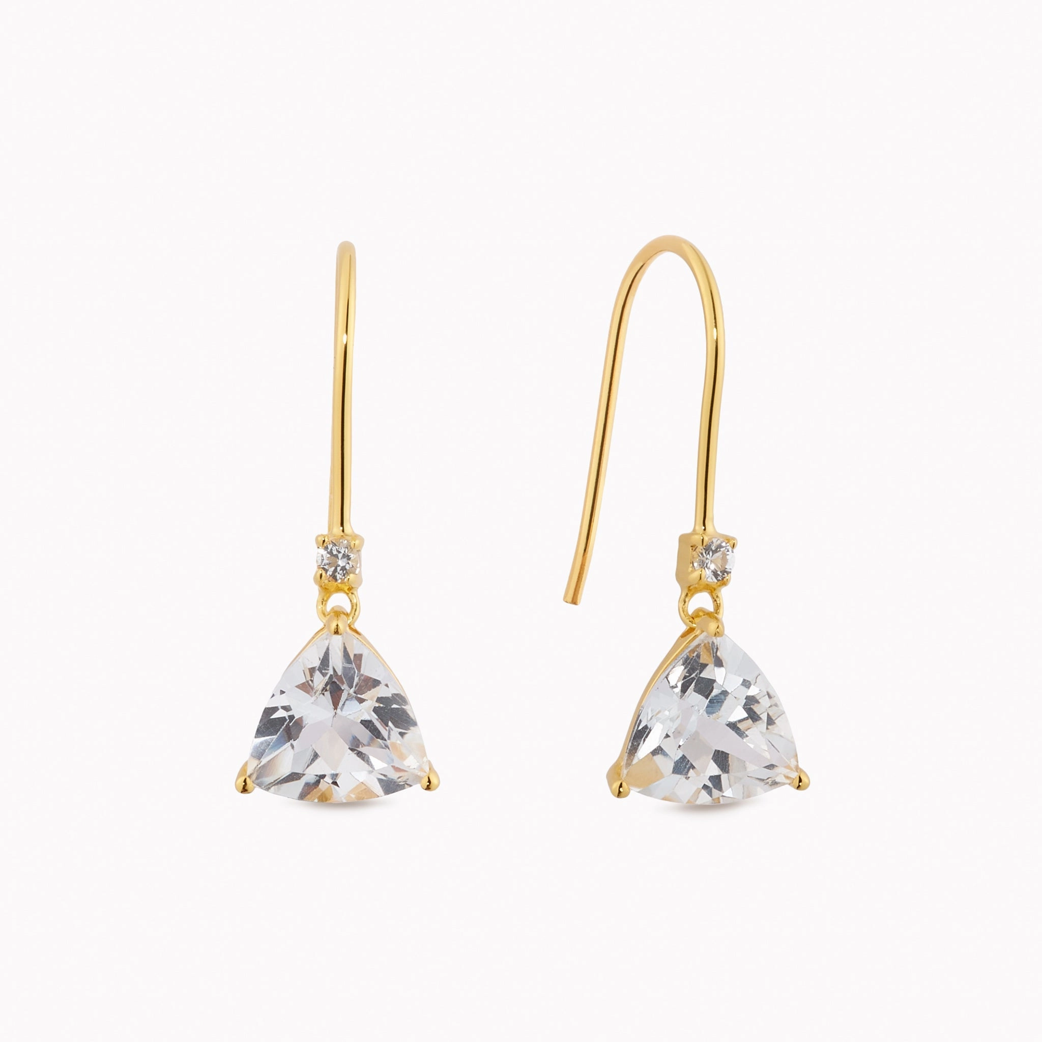 Fine Detailing Trillion Cut Earrings White Topaz - Tuva