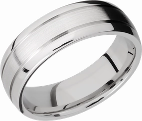 Brilliant Shine Subtle Fit Cobalt chrome 7mm domed band with 2, .5mm grooves