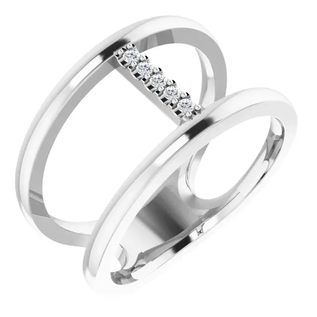 Artistic Bauble 14K White .04 CTW Diamond Negative Space Ring