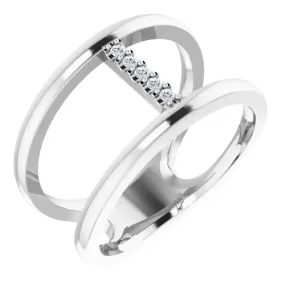 Artistic Bauble 14K White .04 CTW Diamond Negative Space Ring