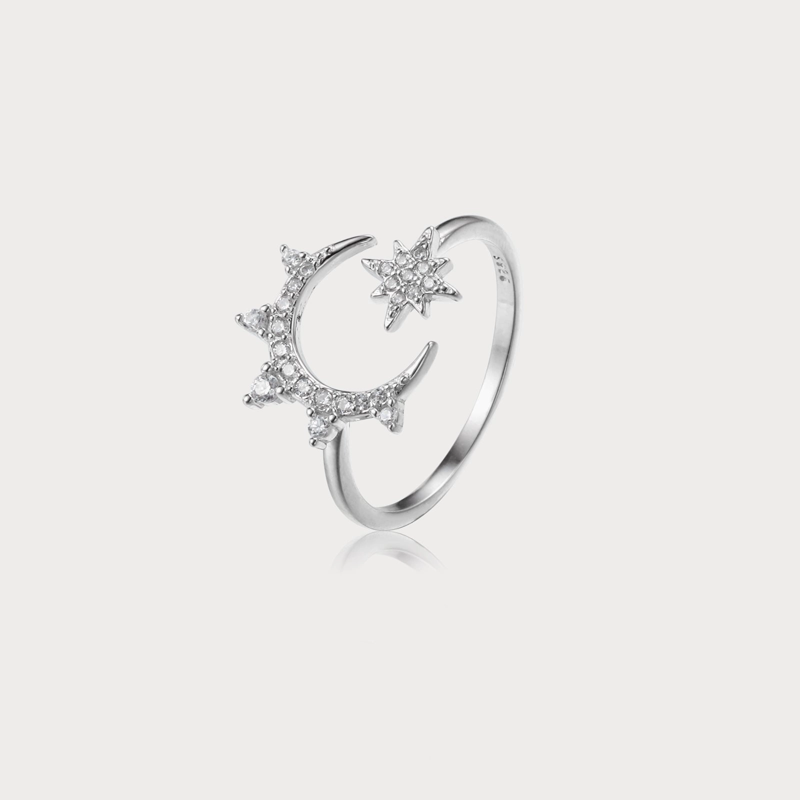 Festival Present Eight-pointed Star & Moon Ring