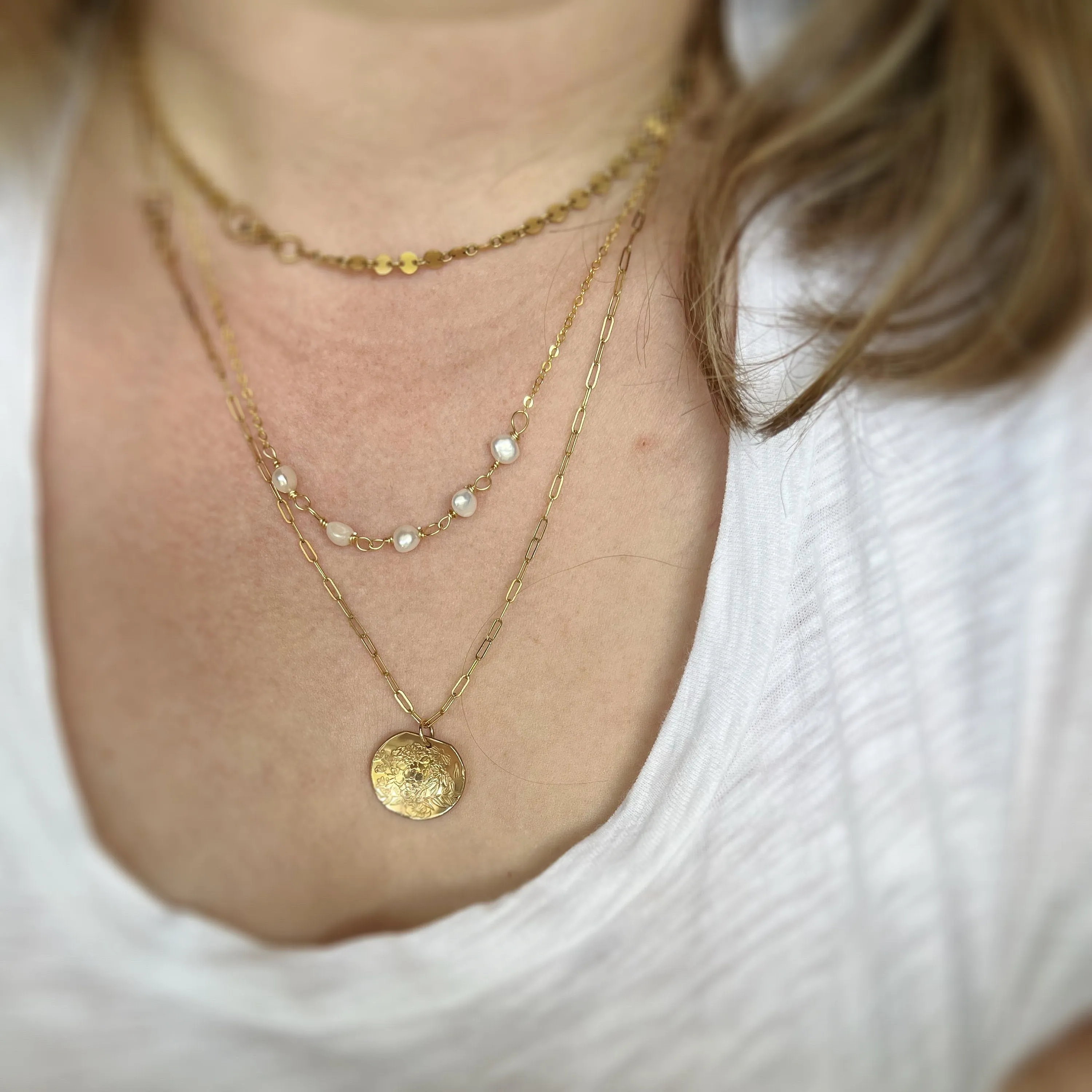 Pearl Layering Simple Necklace Artisan Jewelry