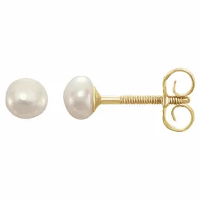14K Yellow White Freshwater Cultured Pearl Earrings Romantic Vibe Alluring Style
