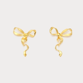Artful Feature Gold Bow Earrings