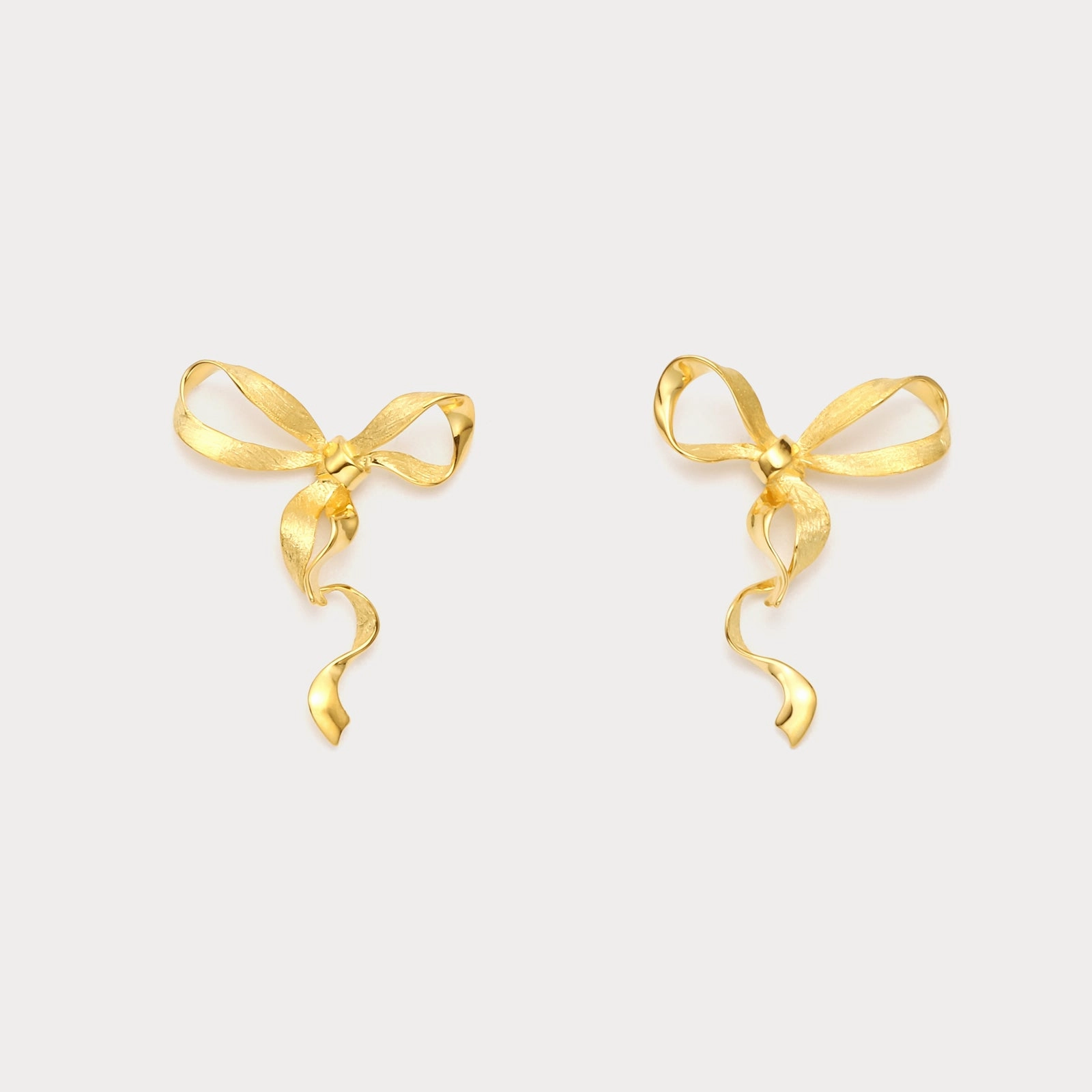 Artful Feature Gold Bow Earrings