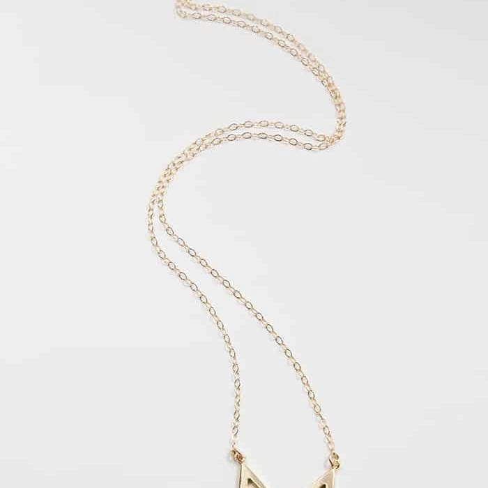 Gold Chevron Necklace Stylish Appeal Gleaming Craft