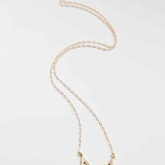 Gold Chevron Necklace Bold Option Shiny Texture