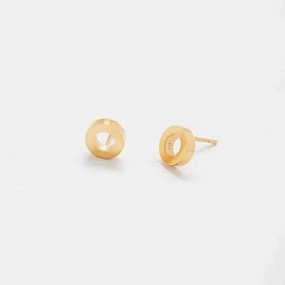 Handmade Glam Gold Circle Outline Stud Earrings